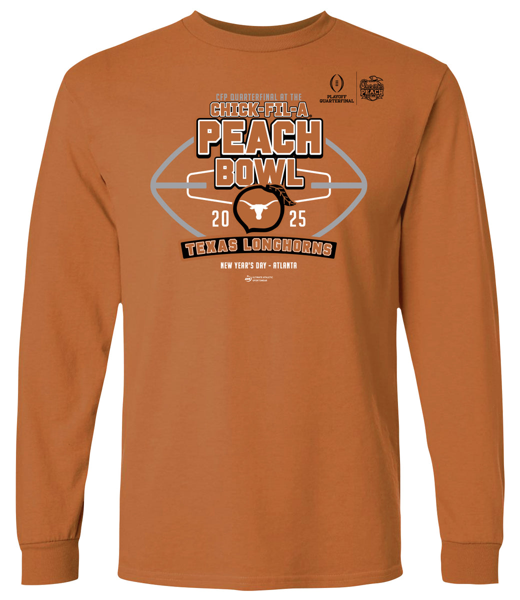 2025 ChickfilA Peach Bowl Texas Long Sleeve T Peach Bowl Merch