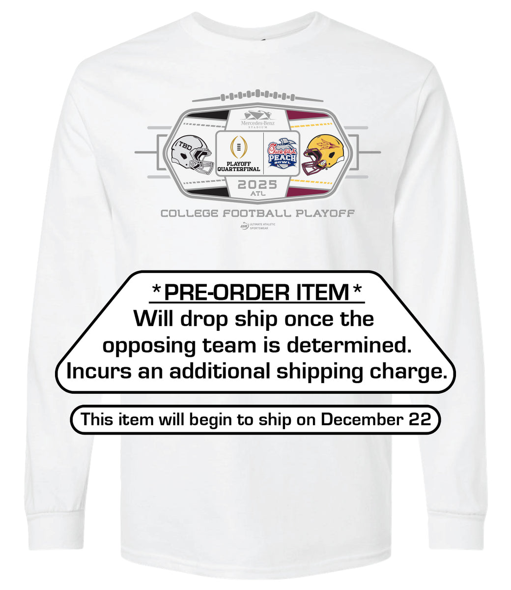 2025 ChickfilA Peach Bowl 2Team Long Sleeve T Peach Bowl Merch