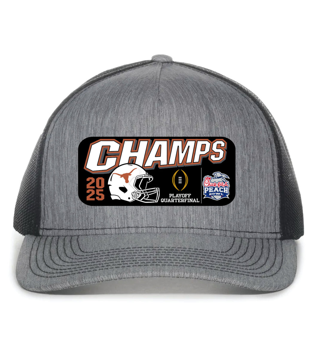 2025 ChickfilA Peach Bowl Texas CHAMPS Cap Peach Bowl Merch