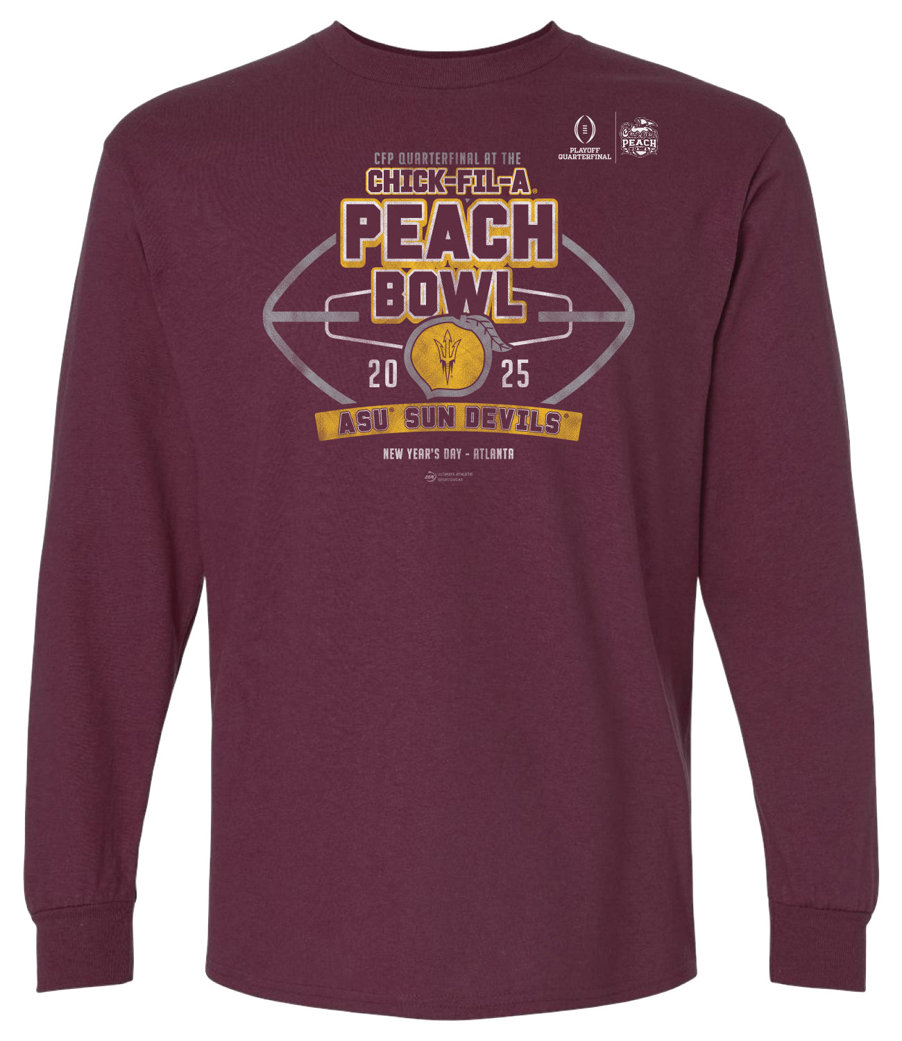 2025 ChickfilA Peach Bowl Arizona State Long Sleeve T Peach Bowl Merch