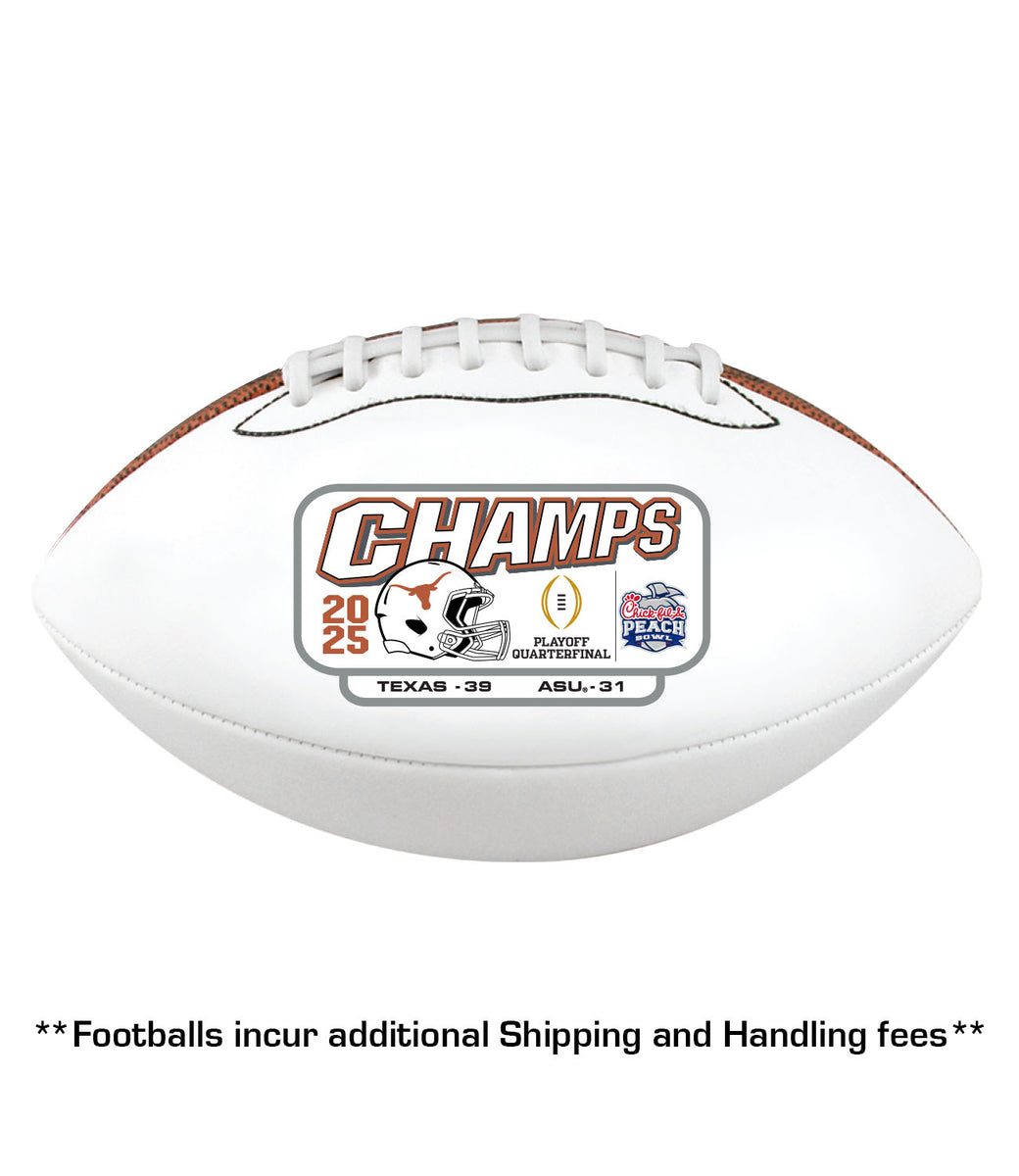 2025 ChickfilA Peach Bowl Texas CHAMPS SCORE Full Size Football